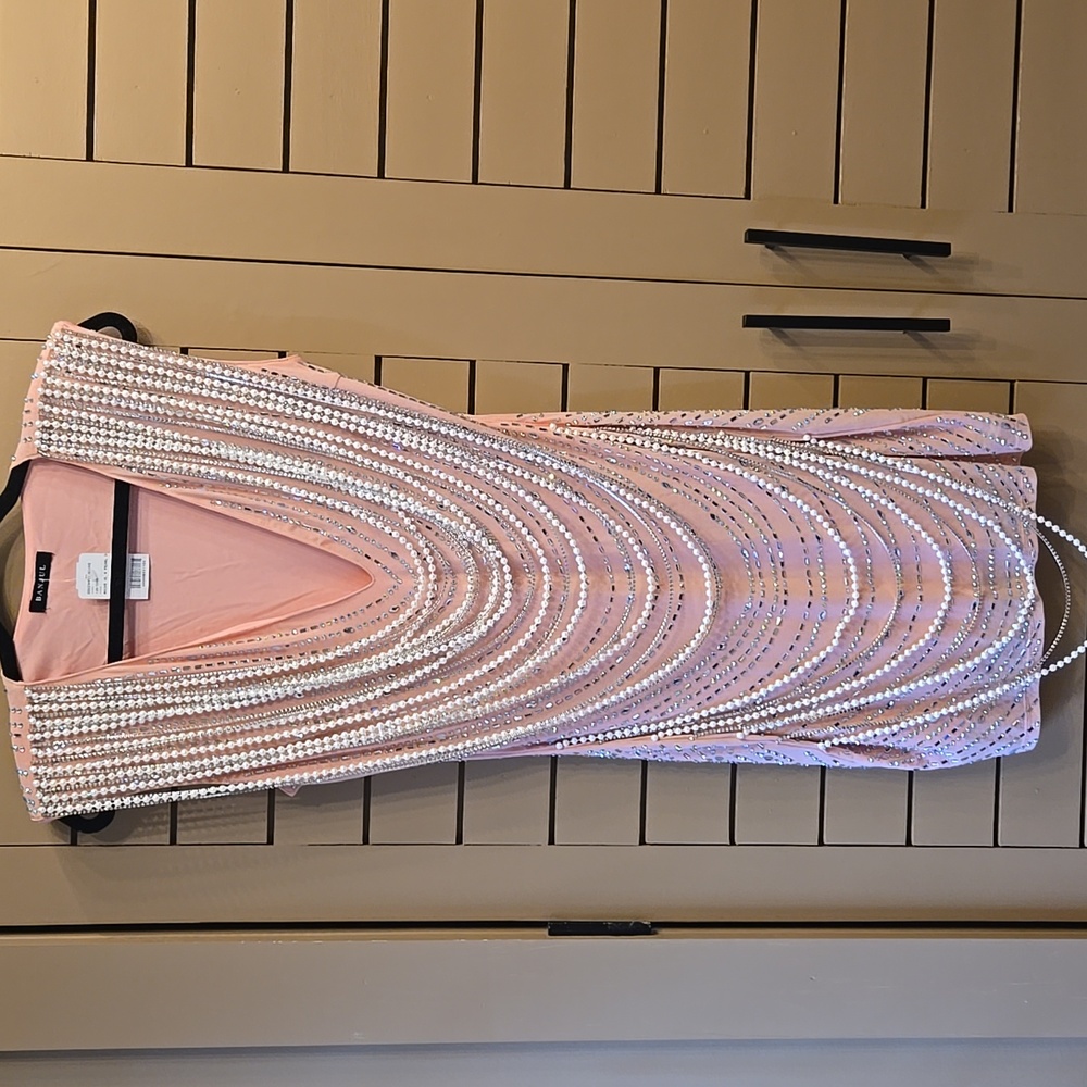 Banjul Pearl And Jewel Pink Bodycon Dress BDS24455 Size Large
